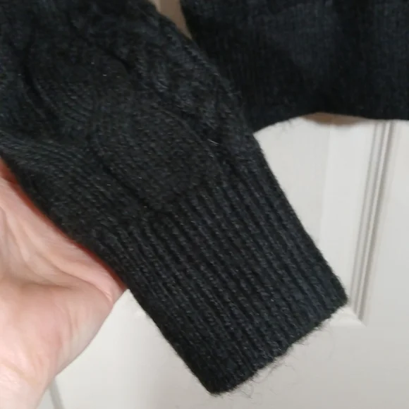 Loft Black Cable Knit Soft Stretch Button Cardigan Medium - Picture 6 of 7